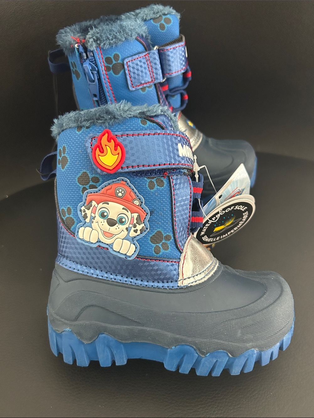NWT 🆕 Paw Patrol Kids Blue Winter Snow Boots with Character Patch size 6